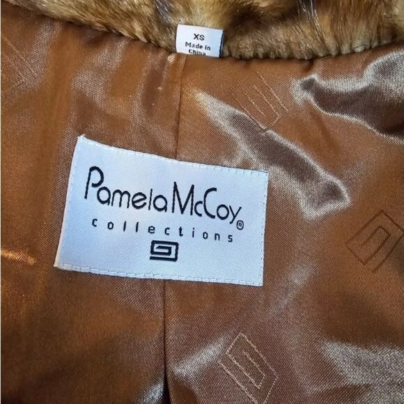 NWT Pamela McCoy XS Full Length Replica Mahogany Mink Faux Fur Coat - Picture 6 of 6